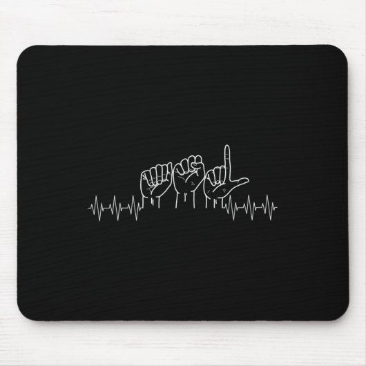 Tapis De Souris Conception de l'ASL de Hearbeat pour l'ASL Lover D (Devant)
