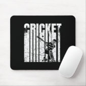 Tapis De Souris Conception de lettre de joueur de cricket rétro (Avec souris)