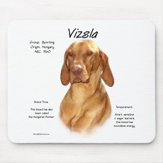 Tapis De Souris Conception de l'histoire de Vizsla (Devant)