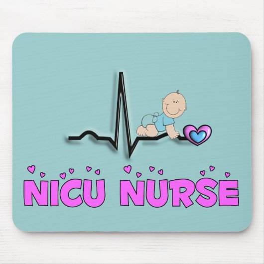 Tapis De Souris Conception de l'infirmière QRS de NICU (Devant)