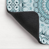 Tapis De Souris Conception de mandala nautique aux nuances de bleu (Coin)