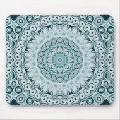Tapis De Souris Conception de mandala nautique aux nuances de bleu (Devant)