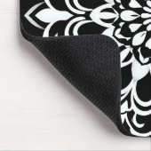 Tapis De Souris Conception de mandala noir et blanc (Coin)