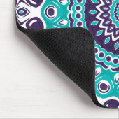 Tapis De Souris Conception de mandala sarcelle et indigo (Coin)