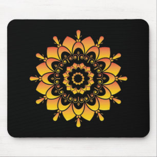 Tapis De Souris Conception de mandala unique doré