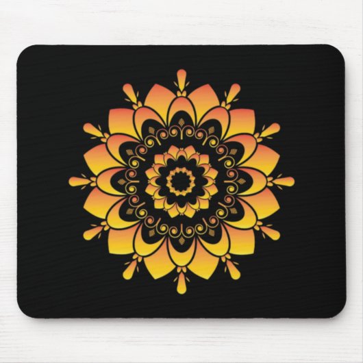 Tapis De Souris Conception de mandala unique doré (Devant)