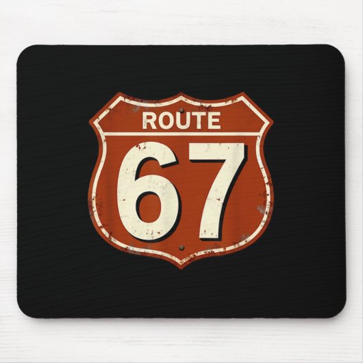 Tapis De Souris Conception de mème de route 67 drôle rétro (Devant)