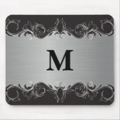 Tapis De Souris Conception de Monogram Swirl Black et Silver (Devant)