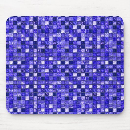 Tapis De Souris Conception de mosaïque bleue abstraite avec textur (Devant)
