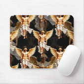 Tapis De Souris Conception de motif d'anges dorés célestes (Avec souris)