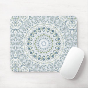 Tapis De Souris Conception de motif de mandala bleu et vert serein