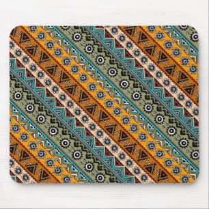 Tapis De Souris Conception de motifs aztèques ethniques colorés