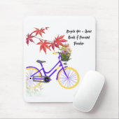 Tapis De Souris Conception de motivation de bicyclette florale (Avec souris)