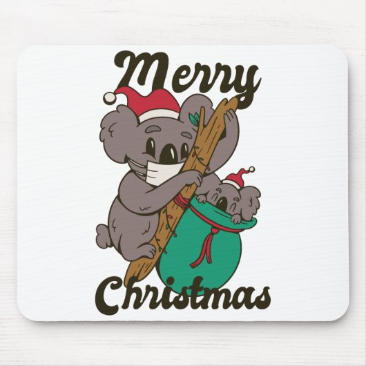 Tapis De Souris Conception de Noël de maman koala (Devant)