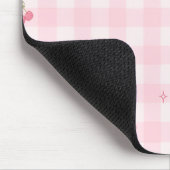 Tapis De Souris Conception de nom de script à nœud cerise en vichy (Coin)