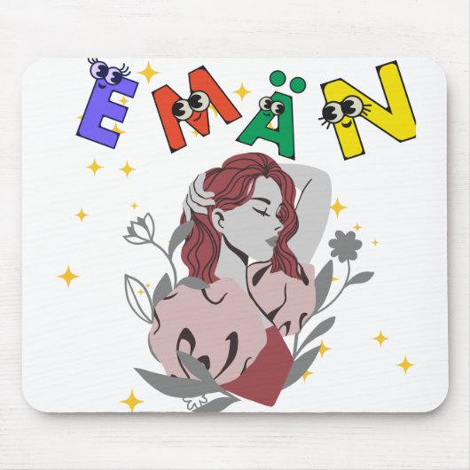 Tapis De Souris conception de nom mignon EMAN (Devant)