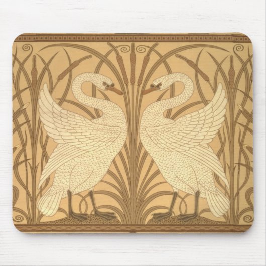 Tapis De Souris Conception de papier peint de cygne (Devant)