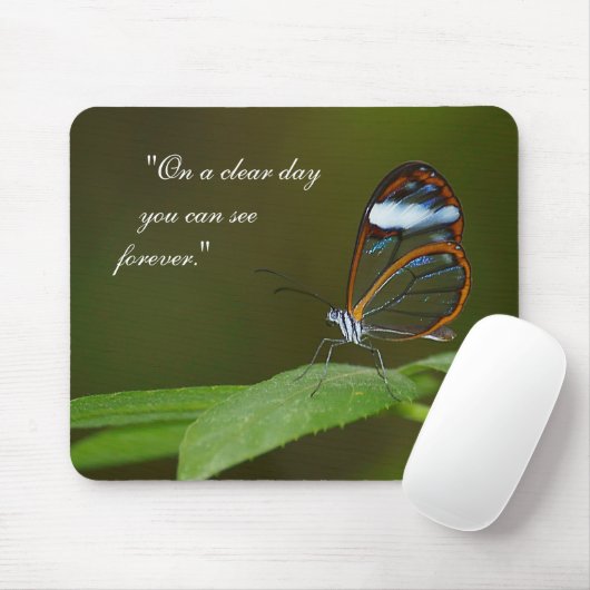 Tapis De Souris Conception de papillon de Glasswing "temps clair" (Avec souris)
