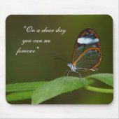 Tapis De Souris Conception de papillon de Glasswing "temps clair" (Devant)