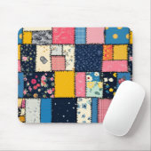 Tapis De Souris Conception de Patchwork adorable, Motif Joueur (Avec souris)