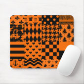 Tapis De Souris Conception de Patchwork Motif mixte orange noir (Avec souris)