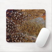 Tapis De Souris Conception de plume de faisan marron (Avec souris)