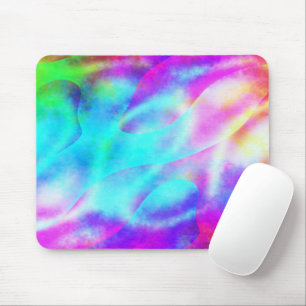 Tapis De Souris Conception de rayure fluide arc-en-ciel abstrait