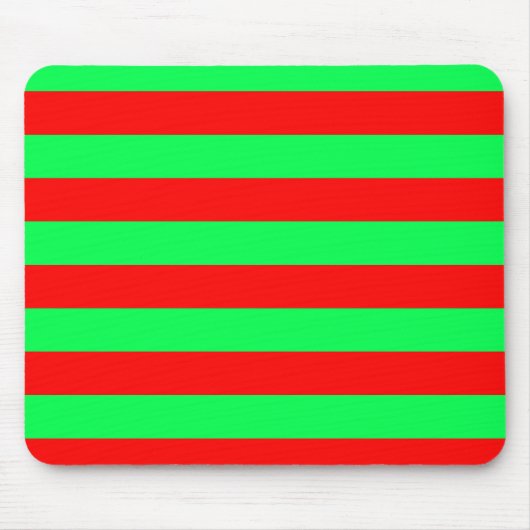 Tapis De Souris Conception de rayures rouges et vertes (Devant)