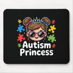 Tapis De Souris Conception de sensibilisation à l'autisme princess