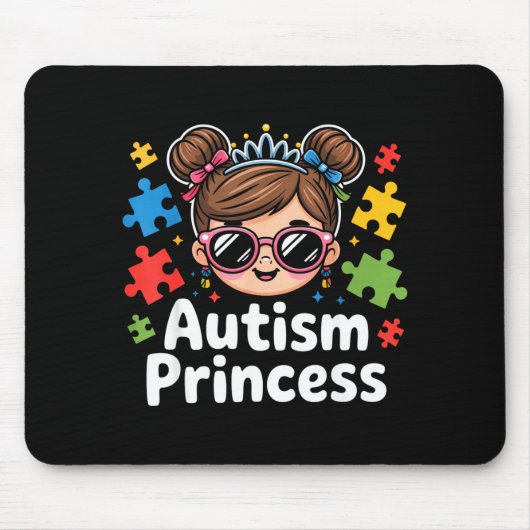 Tapis De Souris Conception de sensibilisation à l'autisme princess (Devant)