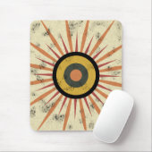 Tapis De Souris Conception de soleil levant rétro boho (Avec souris)