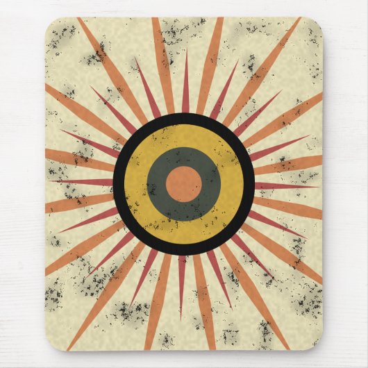 Tapis De Souris Conception de soleil levant rétro boho (Devant)