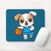 Tapis De Souris Conception de sport de dessin animé de chiot de ba (Avec souris)