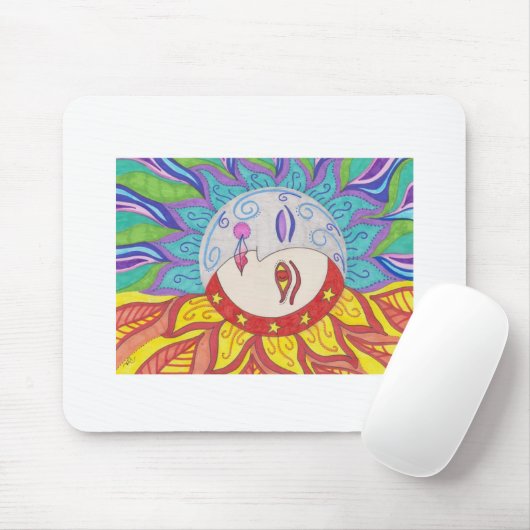 Tapis De Souris Conception de Sun de lune (Avec souris)