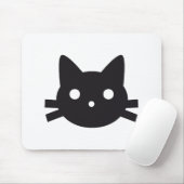 Tapis De Souris Conception de tête de chat noir (Avec souris)