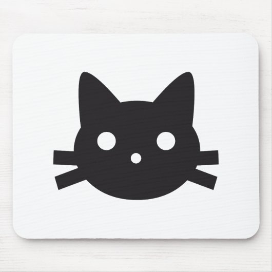 Tapis De Souris Conception de tête de chat noir (Devant)