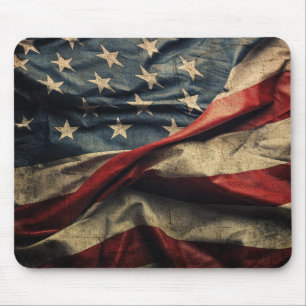 Tapis De Souris Conception de tissu d'armure de drapeau américain