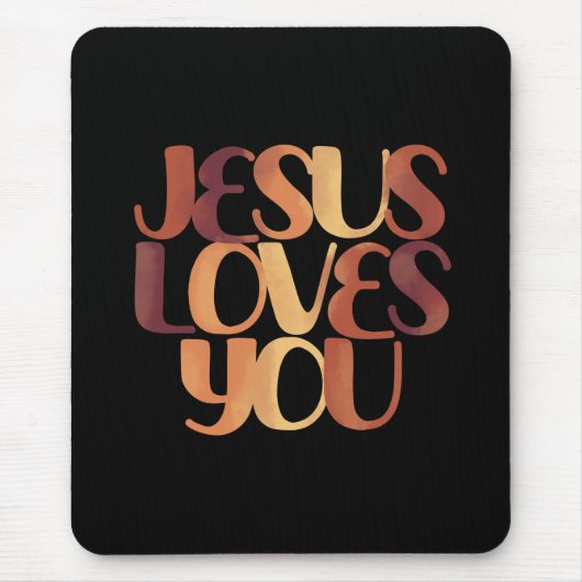 Tapis De Souris Conception de typographie chrétienne Jésus aime (Devant)