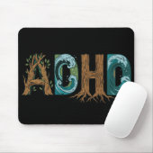 Tapis De Souris Conception de typographie Éléments de la nature TD (Avec souris)