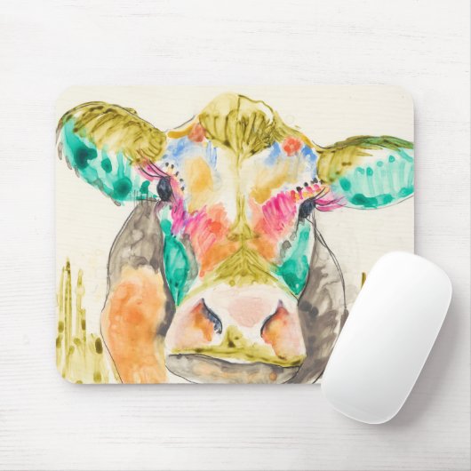 Tapis De Souris Conception de vache colorée (Avec souris)