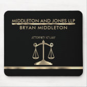 Tapis De Souris Conception d'entreprises de droit noir et d'or (Devant)