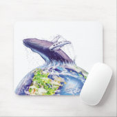 Tapis De Souris conception des baleines et de la terre (Avec souris)