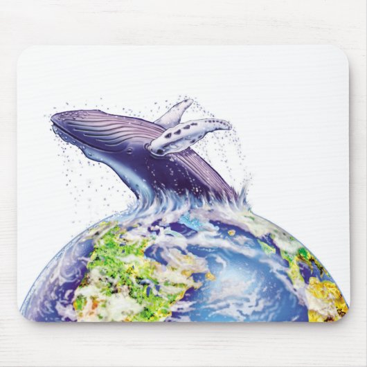 Tapis De Souris conception des baleines et de la terre (Devant)