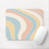 Tapis De Souris Conception des vagues de style rétro pastel super (Avec souris)