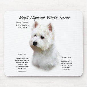 Tapis De Souris Conception d'histoire de Terrier blanc de montagne