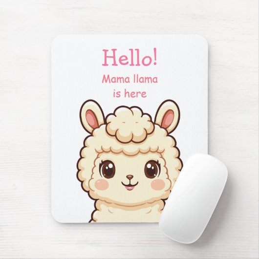 Tapis De Souris Conception d'illustration de lama mignon (Avec souris)
