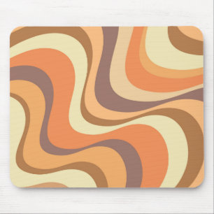 Tapis De Souris Conception d'ondes rétrogrades modernes multicolor