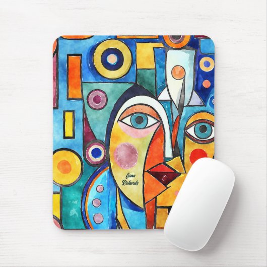 Tapis De Souris Conception du cubisme (Avec souris)