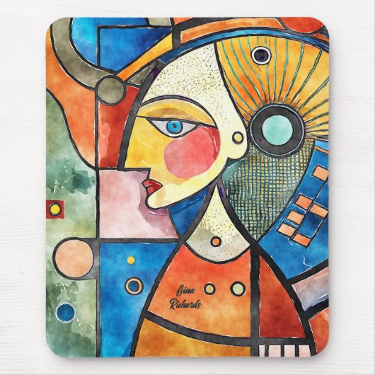 Tapis De Souris Conception du cubisme (Devant)