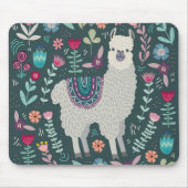 Tapis De Souris Conception florale de lama mignon (Devant)